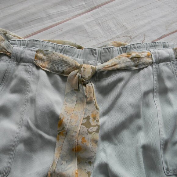 NWT J.JILL MINT GREEN TENCEL/LYOCELL WIDE LEG PANTS W/FLORAL BELT DETAIL SZ 22W - Picture 2 of 5